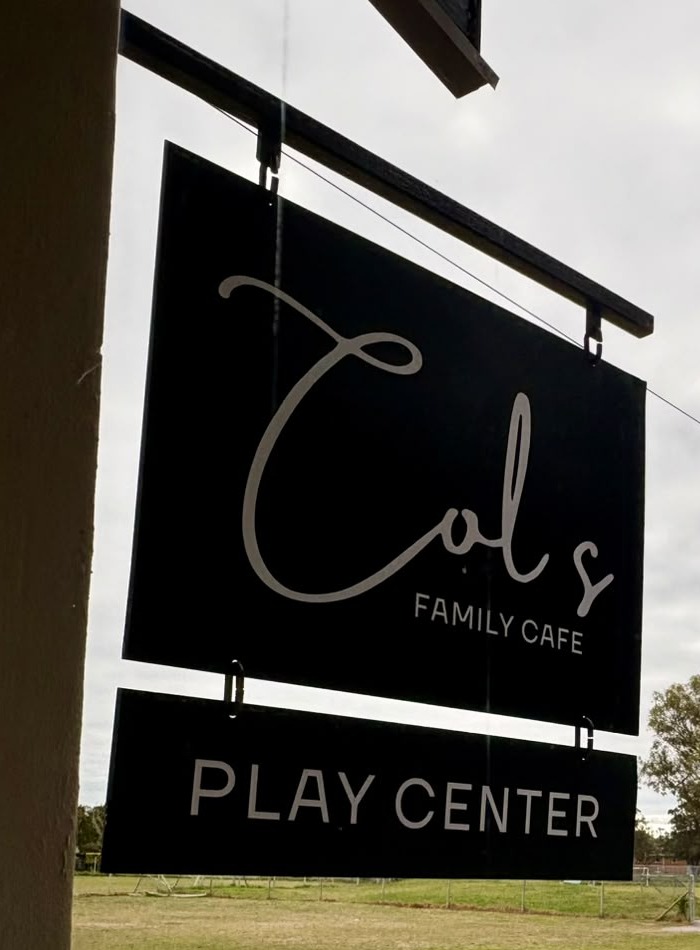 Col's Family Cafe Play Center signage