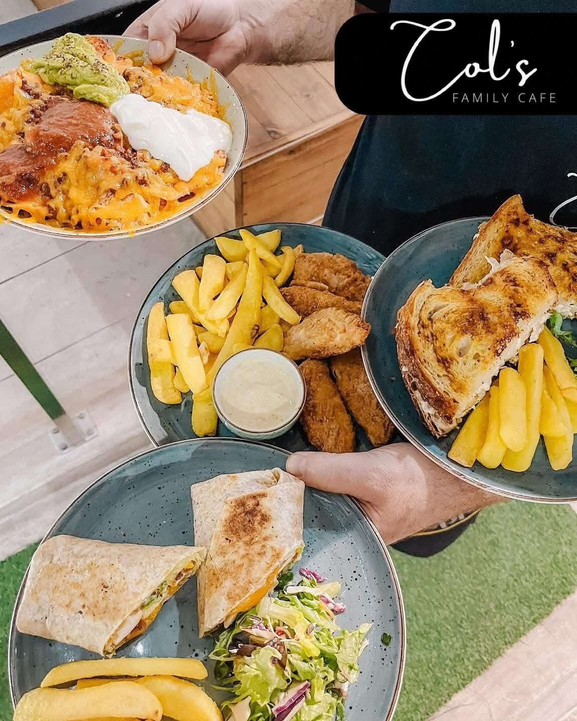 A selection of freshly prepared meals at Col's Family Cafe
